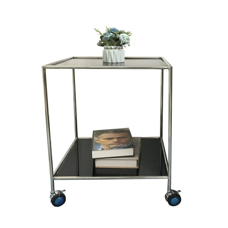 HH-A173 Double-Layered Square Glass Console Table