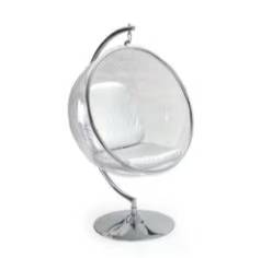 HH-L80 Kardiel Bubble Chair with Stand, Industrial Silver Cushion