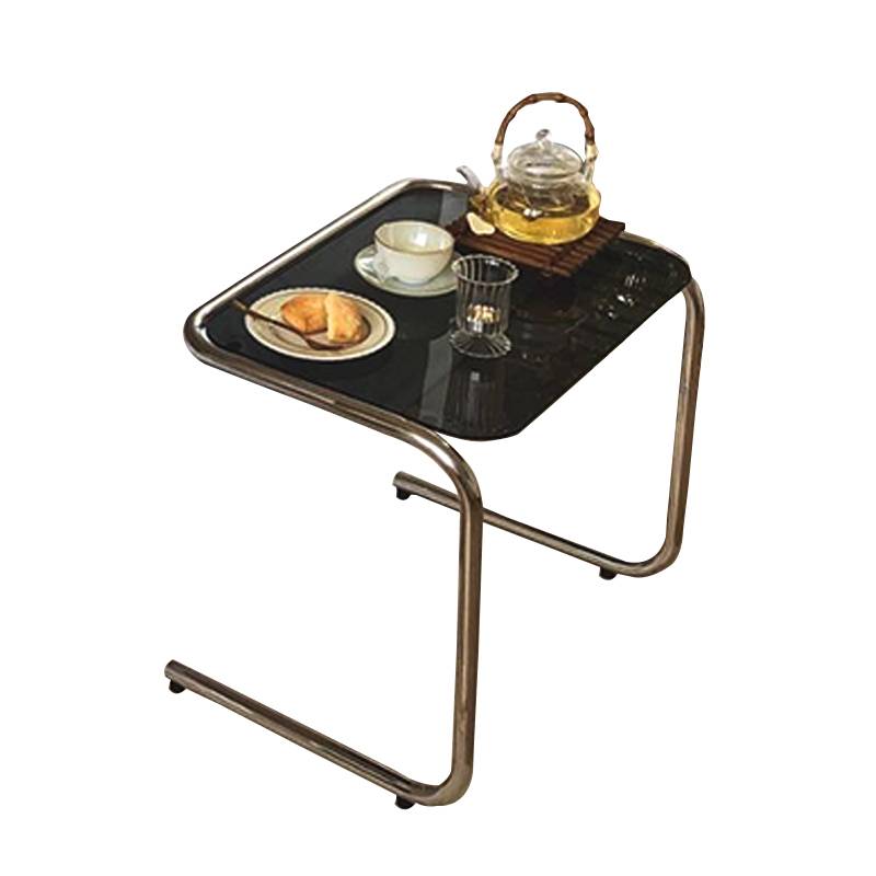 HH-A147 C-Shaped Stainless Steel Frame Glass  Table