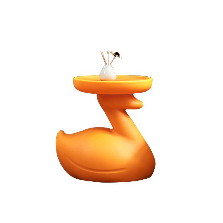 HH-A162 Swan Sculpture with Serving Tray Sofa Side Table