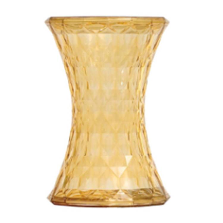 HH-L72  Kartell Stone Stool by Marcel Wanders, Transparent Crystal